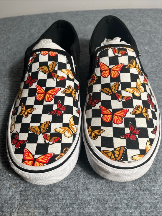 Vans Shoes - Vans Checkerboard Slip-On Sneakers with Red & Gold Butterflies